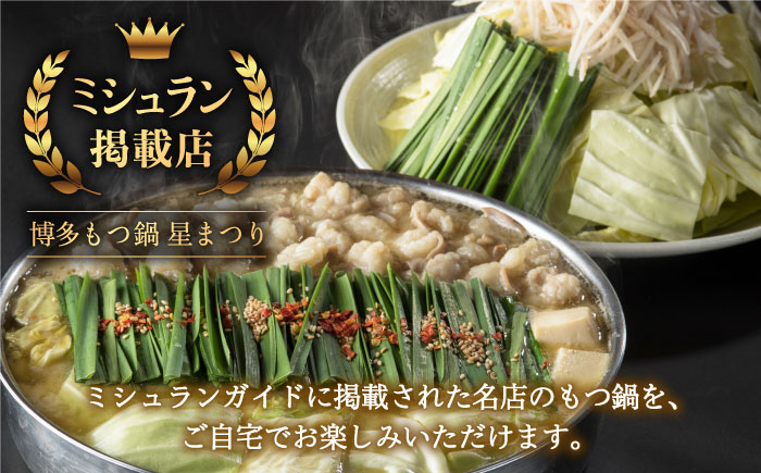 ☆ミシュラン掲載☆国産牛もつ鍋みそ味セット(2～3人前)《築上町》【博多もつ鍋 星まつり】[ABDH006]