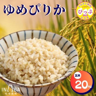ふるさと納税 比布町 令和7年産 ゆめぴりか 玄米 20kg【稲場農場】
