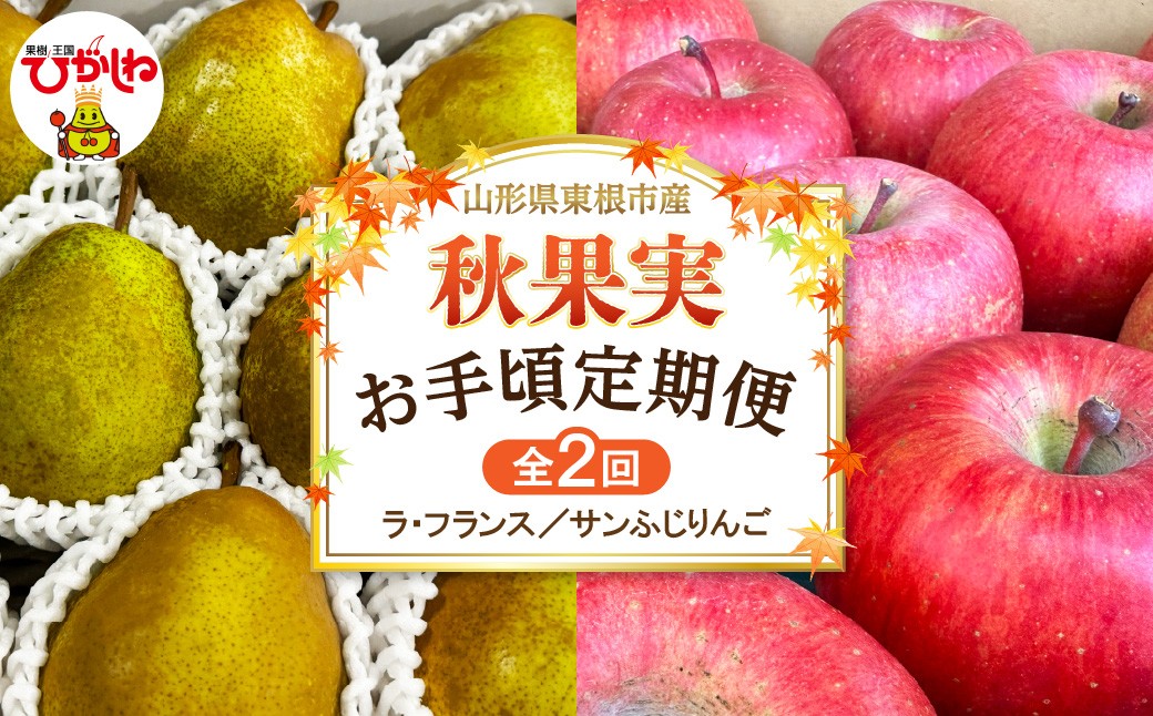 
                  【2026年産 秋果実 お手頃定期便（全2回）】 ラフランス・サンふじりんご 各約2kg 山形県 東根市 FMS提供 hi074-024-r8 秋果実 2大 ラ・フランス ふじ 人気 山形 2回 りんご 人気 産地直送 特産品
                