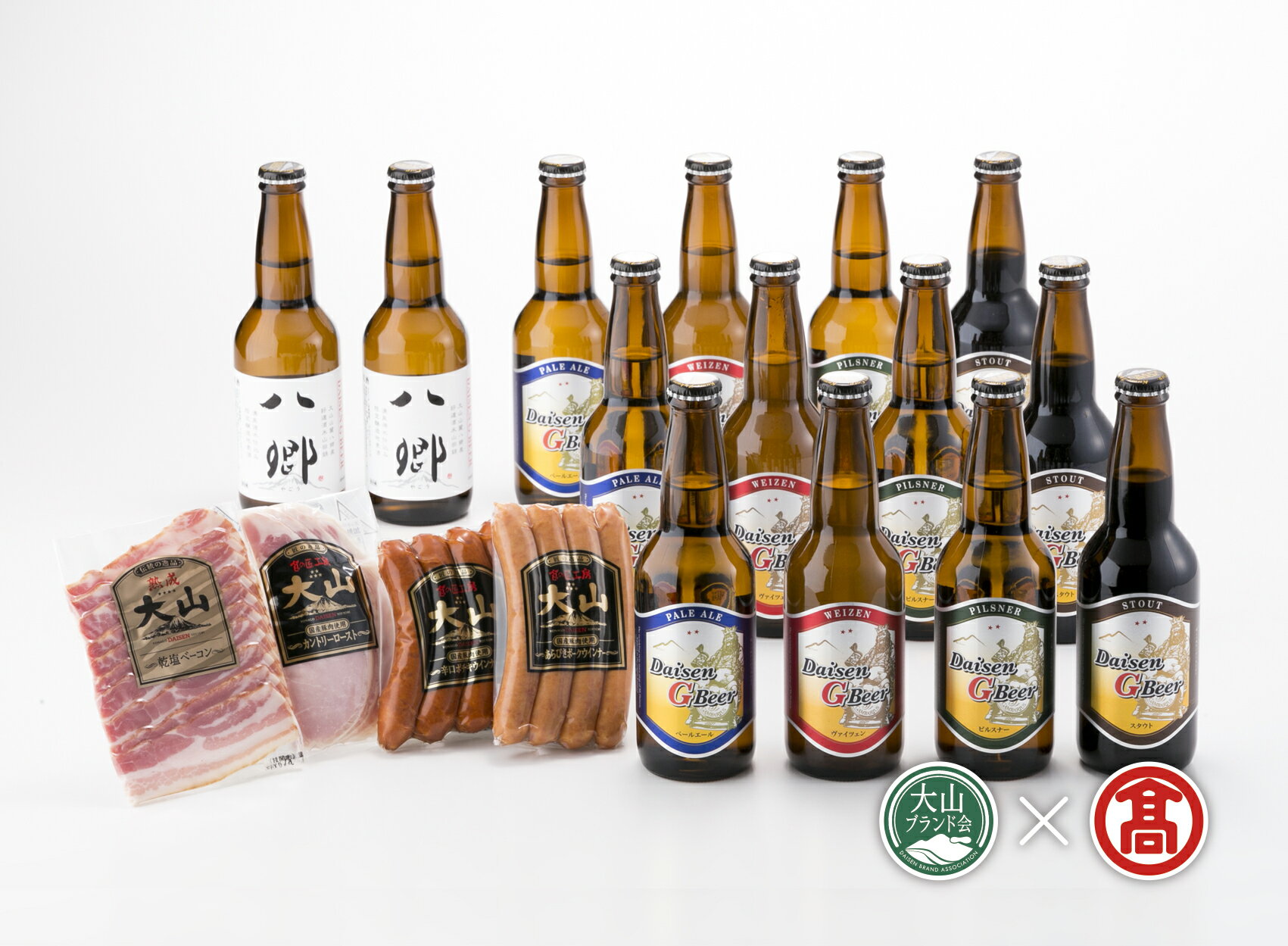 【ふるさと納税】＜大山Gビール＞大山Gビール・大山ハム詰合せA（大山ブランド会） AX3 /クラフトビール ハム ビール 地ビール ピルスナー ヴァイツェン ペールエール スタウト 八郷ビール 鳥取県南部町