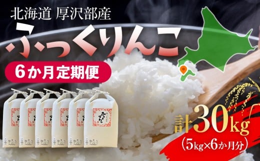 【定期便】【令和7年産】北海道厚沢部産 ふっくりんこ 30kg（5kg×6ヶ月連続お届け） 【 ふるさと納税 人気 おすすめ ランキング 米 ご飯 ごはん 白米 ふっくりんこ 精米 つや 粘り 北海道 厚沢部 送料無料 】 ASG065