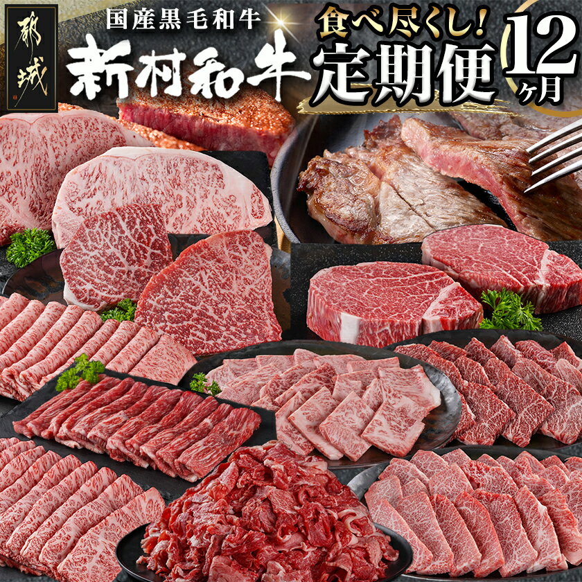 【ふるさと納税】黒毛和牛の本気！食べ尽くし12ヶ月定期便 - 黒毛和牛 定期便 肩ロース/サーロイン/切り落とし/カルビ/モモ/ロース/ヒレ スライス/焼肉/ステーキ 毎月お届け 和牛 送料無料 42-021-T12【宮崎県都城市】