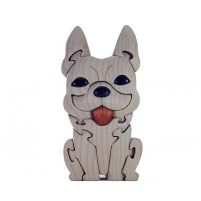 ふるさと納税 河内長野市 フレンチブルドック(クリーム)　知育玩具 木製パズル