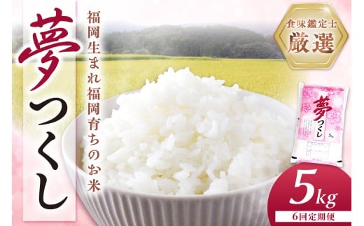 【6回定期便】【食味鑑定士厳選】福岡県産夢つくし5kg(5kg×1袋)【039-0011】