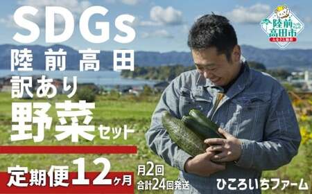 【12ヶ月定期便／毎月2回(合計24回)発送】訳あり 野菜セット 約3～4種類 農家のおすそわけ 旬 野菜セット