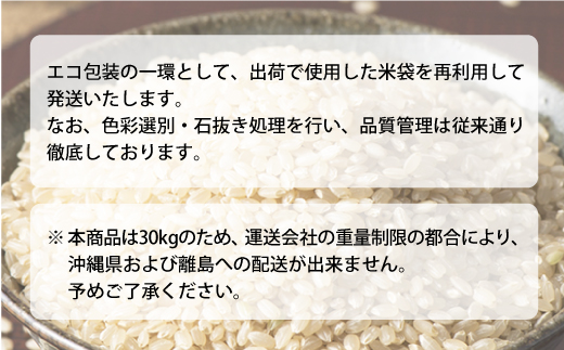 ◇数量限定◇ 令和8年5月中旬発送 ＜令和7年産＞ はえぬき 【玄米】 30kg （30kg×1袋） 沖縄県・離島配送不可　鮭川村