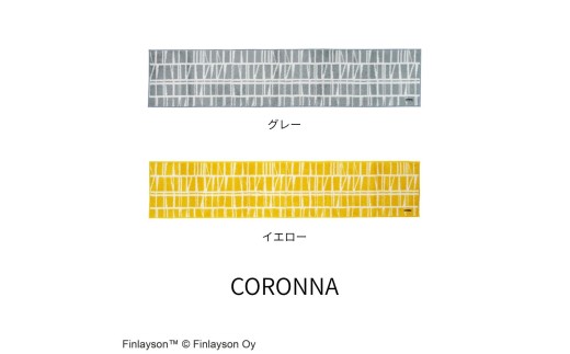 P112 Finlayson ４柄から選べるキッチンマット 50×240cm（コロナ／イエロー）