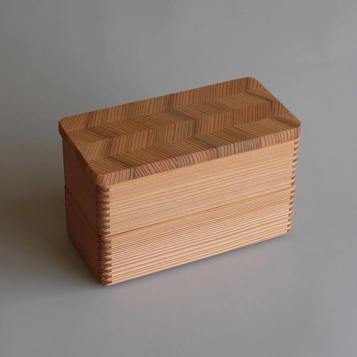 山武杉のお弁当箱　杉綾　小２段　640ml　（320ml×2） ／ふるさと納税 山武杉 天然木 お弁当箱 2段 自然 ぬくもり 杉 ギフト プレゼント 千葉県 山武市 SMP010