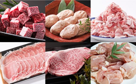 【全6回定期便】佐賀県産 牛豚鶏肉三昧6kgコース 佐賀県 佐賀市 佐賀牛ヒレサイコロステーキ 佐賀牛サーロインステーキ 佐賀牛ハンバーグ 肥前さくらポーク豚ローススライス 豚ももスライス ありたどり（もも）：C117-009