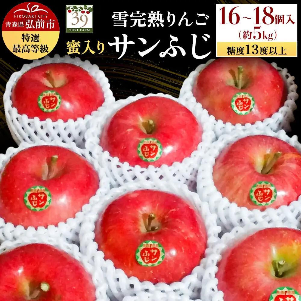 りんご サンふじ【特選】約5kg（16～18個）蜜入り 先行受付