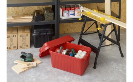 コンテナボックス ベリアスボート M レッド 蓋つき コンテナボックス 収納コンテナ アウトドア boxコンテナ 屋外収納 収納ケース【010S062】