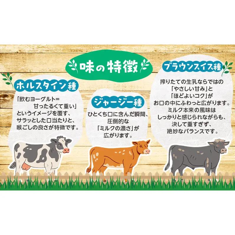のむヨーグルト 生乳100%使用 500ml×6本 北海道産 3種 飲み比べ ホルスタイン ジャージー ブラウンスイス [i・ふぁーむ] 【 飲むヨーグルト 牧場直送 幕別 プレーン 濃厚 牛 朝食 