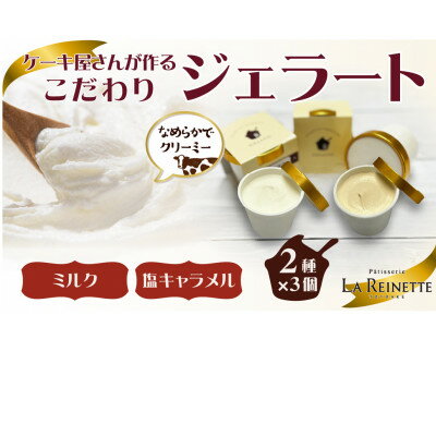 【ふるさと納税】ジェラート6個入り(リッチミルクジェラート・塩キャラメルジェラート　各3個)【配送不可地域：離島】【1588812】
