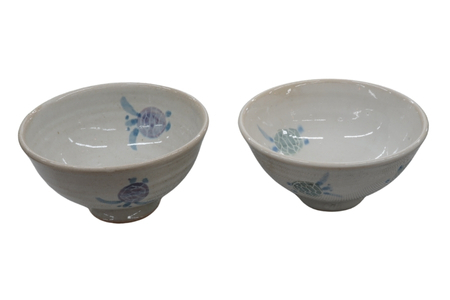 【巣林窯】ウミガメ夫婦茶碗