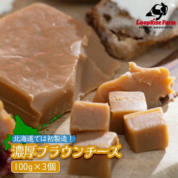 【ふるさと納税】濃厚ブラウンチーズ 100g 3個 乳製品 チーズ ブラウンチーズ 発酵食品 ホエイ 珍しいチーズ ちーず 濃厚 SDGs 北海道初製造 パン ワイン お酒 つまみ ふるさと納税 北海道 中標津町 中標津【49005】