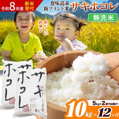 ふるさと納税 大仙市 《令和8年産》《12ヶ月》サキホコレ【無洗米】10kg|22_ssn-051012ms