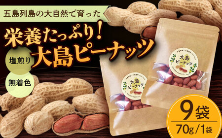 大島ピーナッツ 70g×9袋 長崎県 小値賀町 大島 【神川農園】 [DBT003] [DBT003]