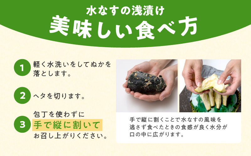 【先行予約】特選 無添加 水なす漬け 4個【新鮮 野菜 泉佐野産 茄子 やさい TONOファーム 高評価 数量限定】 G1100