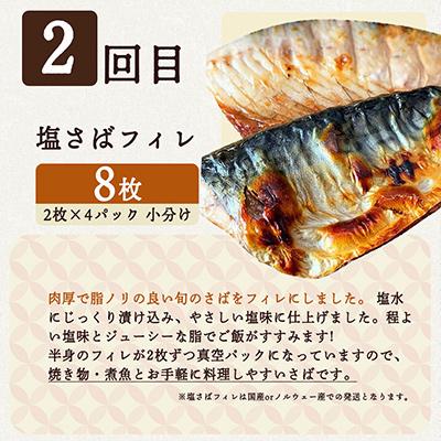 ふるさと納税 紀美野町 【毎月定期便】海鮮セットE(銀鮭切身・サバフィレ・紅鮭切身)全3回 |  | 02