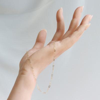 ふるさと納税 大津市 【K10イエローゴールド ペダルLチェーンネックレス】40cm 上品な存在感 ゴールドアクセサリー |  | 01