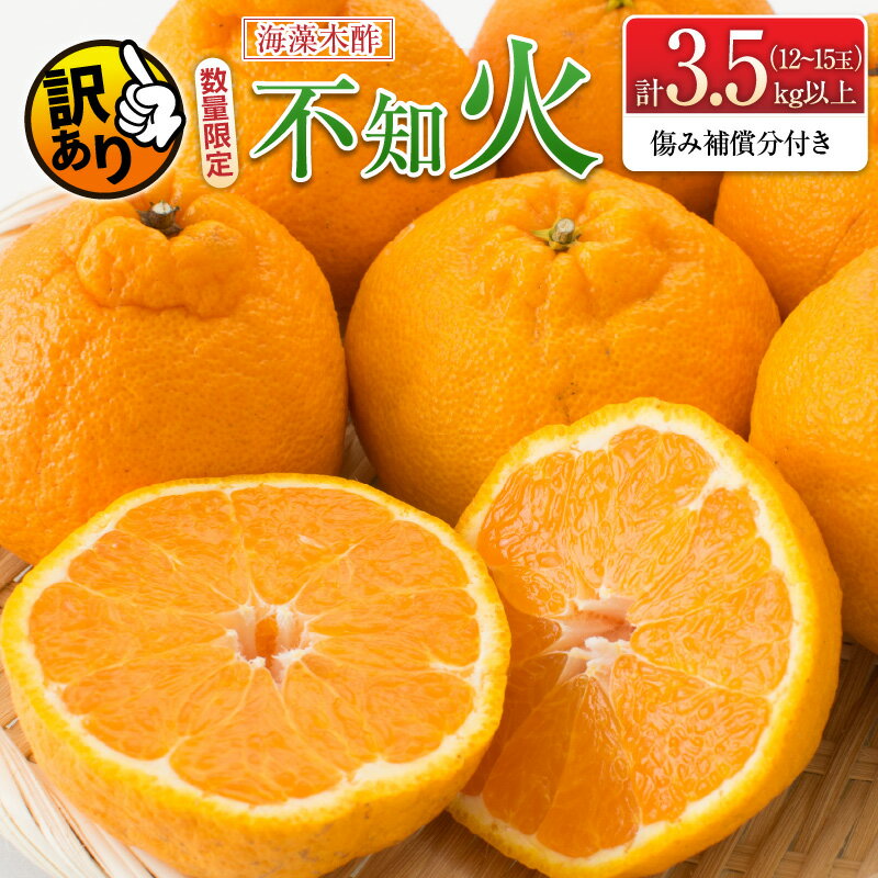 【ふるさと納税】先行予約 訳あり 海藻木酢 不知火 計3.5kg以上 傷み補償分付き 期間限定 数量限定 フルーツ 果物 くだもの 柑橘 みかん 訳アリ 国産 食品 デザート おやつ おすそ分け おすすめ ご家庭用 ご自宅用 B品 傷 マーマレード 産地直送 宮崎県 日南市 送料無料