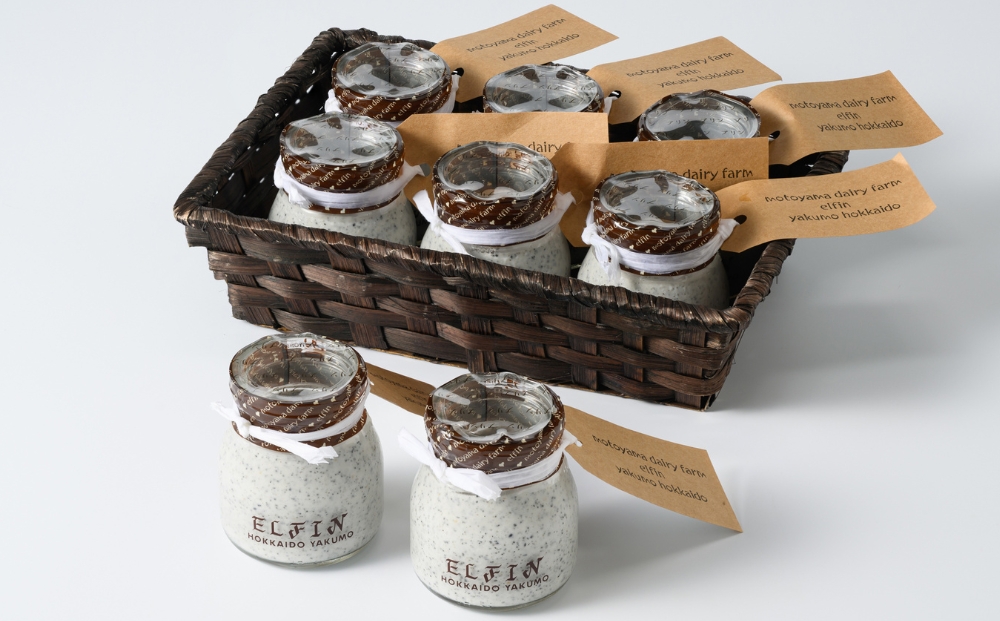 ごまくろプリン100g×8個　元山牧場直営店『ELFIN』
