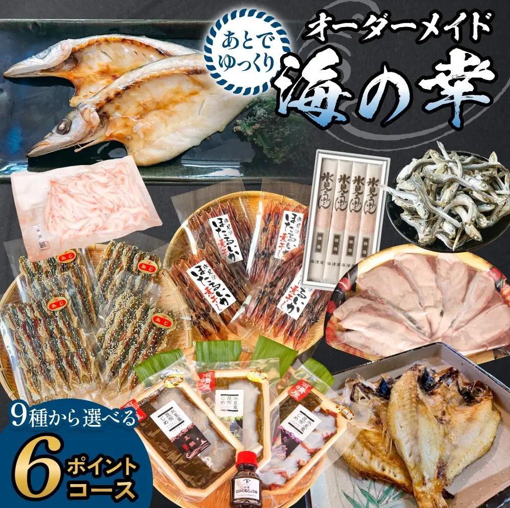 あとでゆっくりオーダーメイド海の幸【6ポイントコース】（のどぐろ・白えび・氷見産ぶり・ほたるいか等から選べる）  富山県 氷見市 干物 ぶりしゃぶ 昆布締め 氷見うどん　うどん