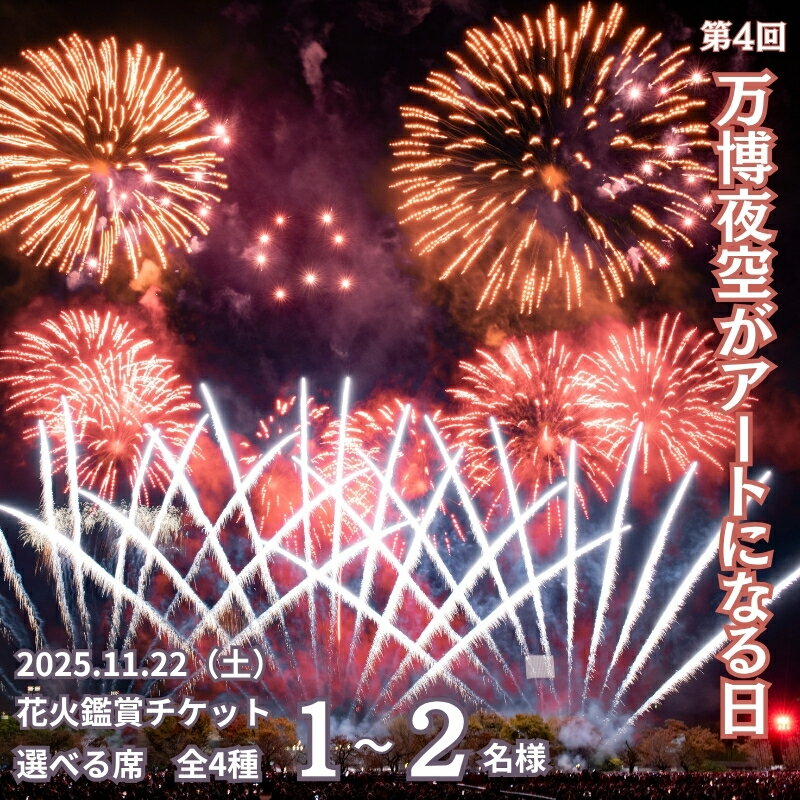 【ふるさと納税】 第4回 万博夜空がアートになる日 花火鑑賞チケット 選べる席種 1名様～2名様 / 花火大会 体験 ペア 思い出作り 万博公園