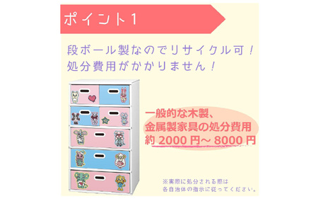 お片付けチェスト５段（イエロー） - 子供のお片付けの習慣が身に付けられる！