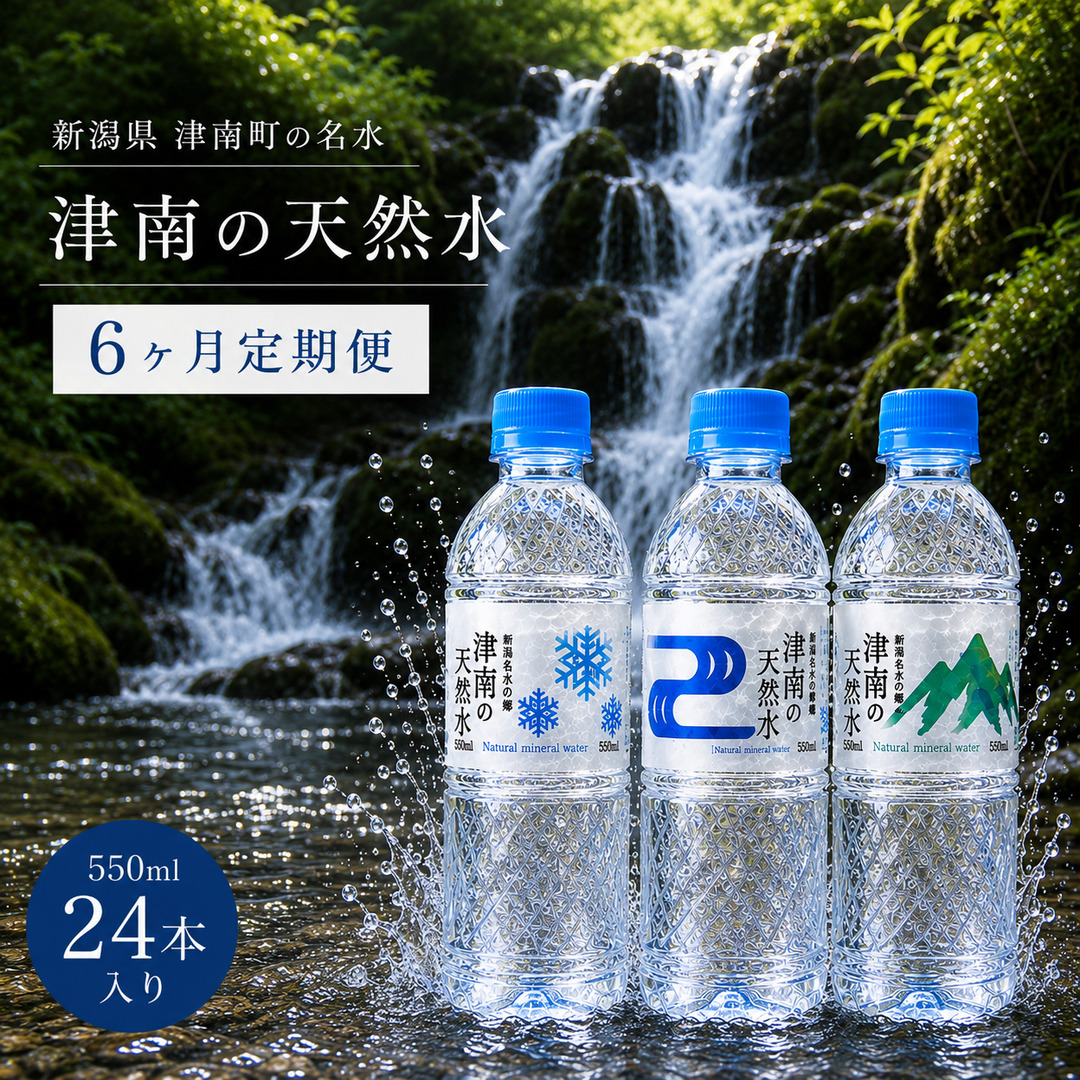 【6ヶ月定期便】水 550ml × 24本 津南の天然水 129404-029-x6