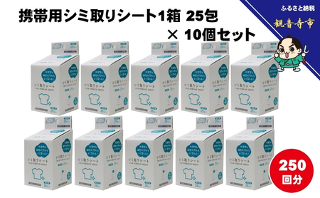 シミ取りシート1箱 25包（個包装）×10個セット（250回分）〈KA-154F〉