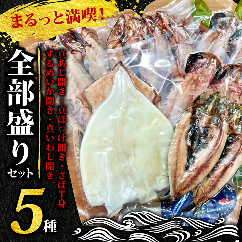 【ふるさと納税】 沼津のひもの 5種 12枚 まるっと満喫！「社長一押し！全部盛りセット」真空パック 真アジ 真ほっけ さば半身 するめいか 真いわし