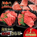 【ふるさと納税】鳥取和牛 焼肉 用 カルビ 1kg（約500g×2） 牛肉 バーベキュー 肉 鳥取和牛 ブランド牛 焼肉 国産