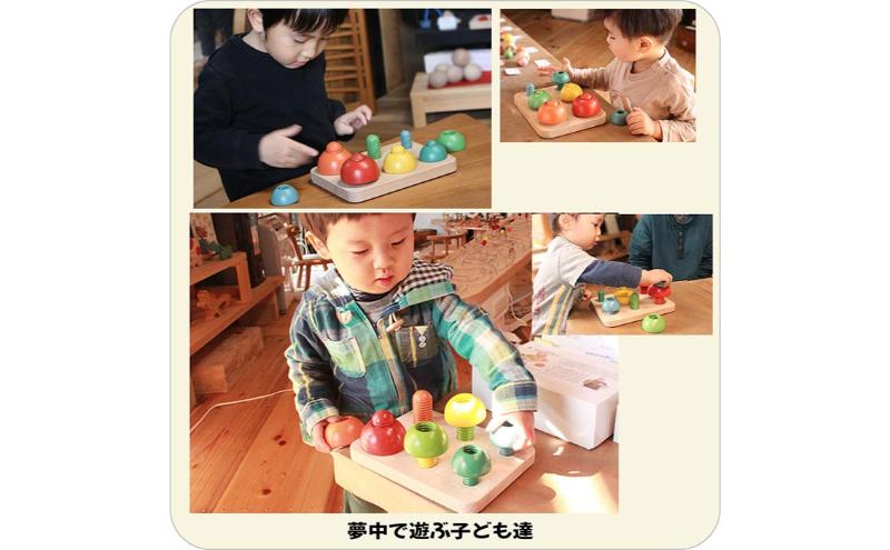 木のおもちゃ/きのこのこのこ psc  積み木 パズル 0才～100才 バリアフリー 知育玩具 おしゃれ 誕生日ギフト～出産祝い 男の子 女の子 赤ちゃん おもちゃ ねじ 脳トレ 木製 高齢者 老人 