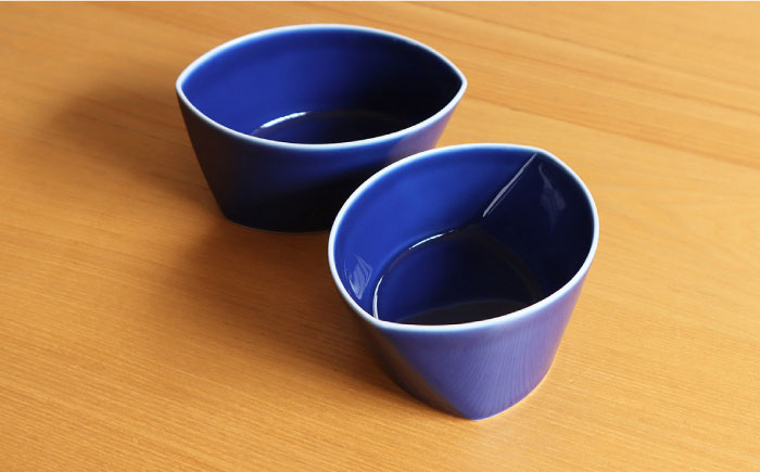 【白山陶器】【グッドデザイン賞受賞】リーヴズデザートカップ 小鉢 ブルー 2枚セット【波佐見焼】[TA120]