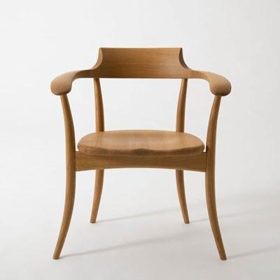 ふるさと納税 高山市 【飛騨の家具】　飛騨産業　クレセントアームチェア(ホワイトオーク) CG019