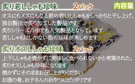＜北海道産＞舛岡水産の炙り珍味3種セット 【 ふるさと納税 人気 おすすめ ランキング あぶり 炙りししゃも ししゃも シシャモ 珍味 セット 北海道 むかわ町 送料無料 】 MKWZ002
