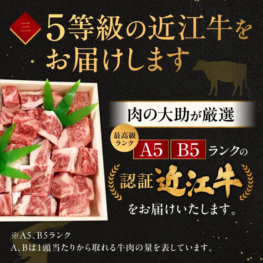 近江牛 サイコロステーキ 550g 肉の大助 滋賀県 東近江市 C30 和牛 国産牛 ブランド牛 A4 A5 ロース ステーキ 赤身 霜降り 焼肉 BBQ 詰め合わせ