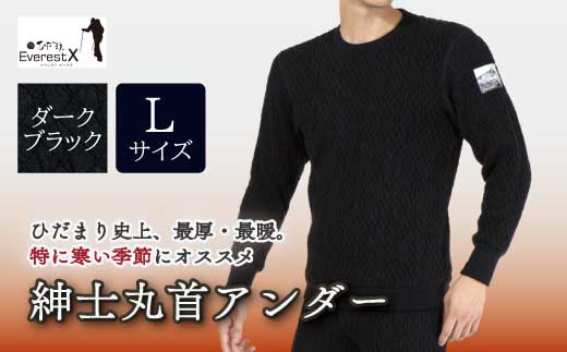 防寒肌着 ひだまり エベレストＸ 紳士 丸首 アンダー ダークブラック L 高知県 高知 四万十市 四万十 しまんと 日本製 高品質 服 インナー 保温 抗菌 防臭 メンズ 男性 トップス 暖かい 長袖 長そで 厚手 ギフト 秋 冬 26-0009-L