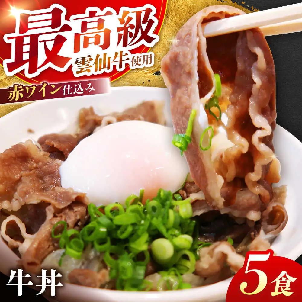 【最高級ブランド牛使用】 牛丼　5食 (90g×5パック) 赤ワイン仕込み 冷凍 レトルト 惣菜 肉 牛肉 小分け / 南島原市 / 道の駅ひまわり[SFR006]