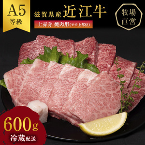 【最短1週間発送】【近江牛 西川畜産】A5ランク雌牛　上赤身焼肉用　約600g ふるさと納税 お肉 牛肉 バーベキュー モモ ブランド牛
