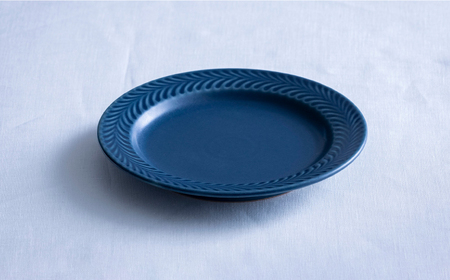 【波佐見焼】ローズマリー　リムプレートM デニム　4枚セット　食器 皿【翔芳窯】[FE575]