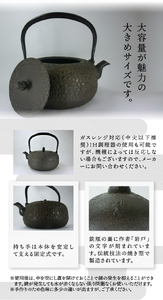 南部鉄器 鉄瓶 平丸桜 1.8L 【岩戸賢一郎 作】 IH調理器 伝統工芸品 食器 お茶 日本製（岩手県奥州市産）  やかん ケトル キッチン用品 食器 日用品 雑貨[Y0074]