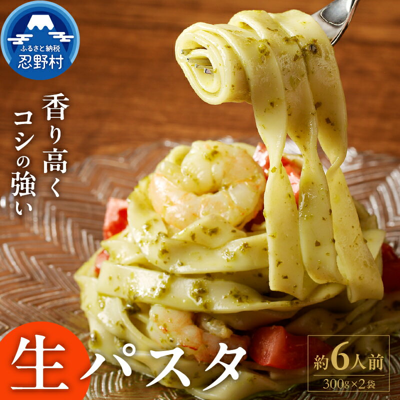 【ふるさと納税】 生麺 パスタ 約6人前 独自の製法 コシ 箱入り 茹で方説明書付き 麺類 お取り寄せ 冷凍保存可 贈答 ギフト 国産 山梨県産 富士山の流水使用 送料無料 忍野村※沖縄県、離島不可 山梨県