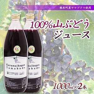 【軽米町産ヤマブドウ使用】100%山ぶどうジュース　1000ml×2本【1101956】