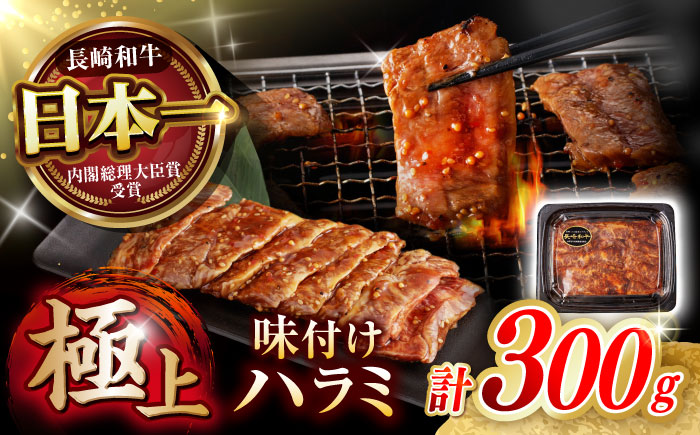 【味付き】 【柔らかさとコクの融合！】長崎和牛  A5 ハラミ 300g / 国産 牛肉 和牛 焼肉 はらみ / 諫早市 / 野中精肉店 [AHCW116]
