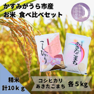 【ふるさと納税】かすみがうら市産 コシヒカリ・あきたこまち 食べ比べセット 精米 10kg【5kg×2袋】【1666723】