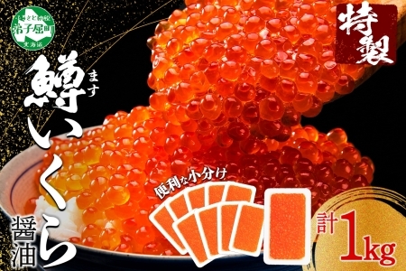 3401. 鱒いくら醤油漬け 計1kg 100g×10パック 鱒いくら いくら イクラ 醤油漬け 鱒 マス 魚卵 小分け 海鮮 送料無料 北海道 弟子屈町