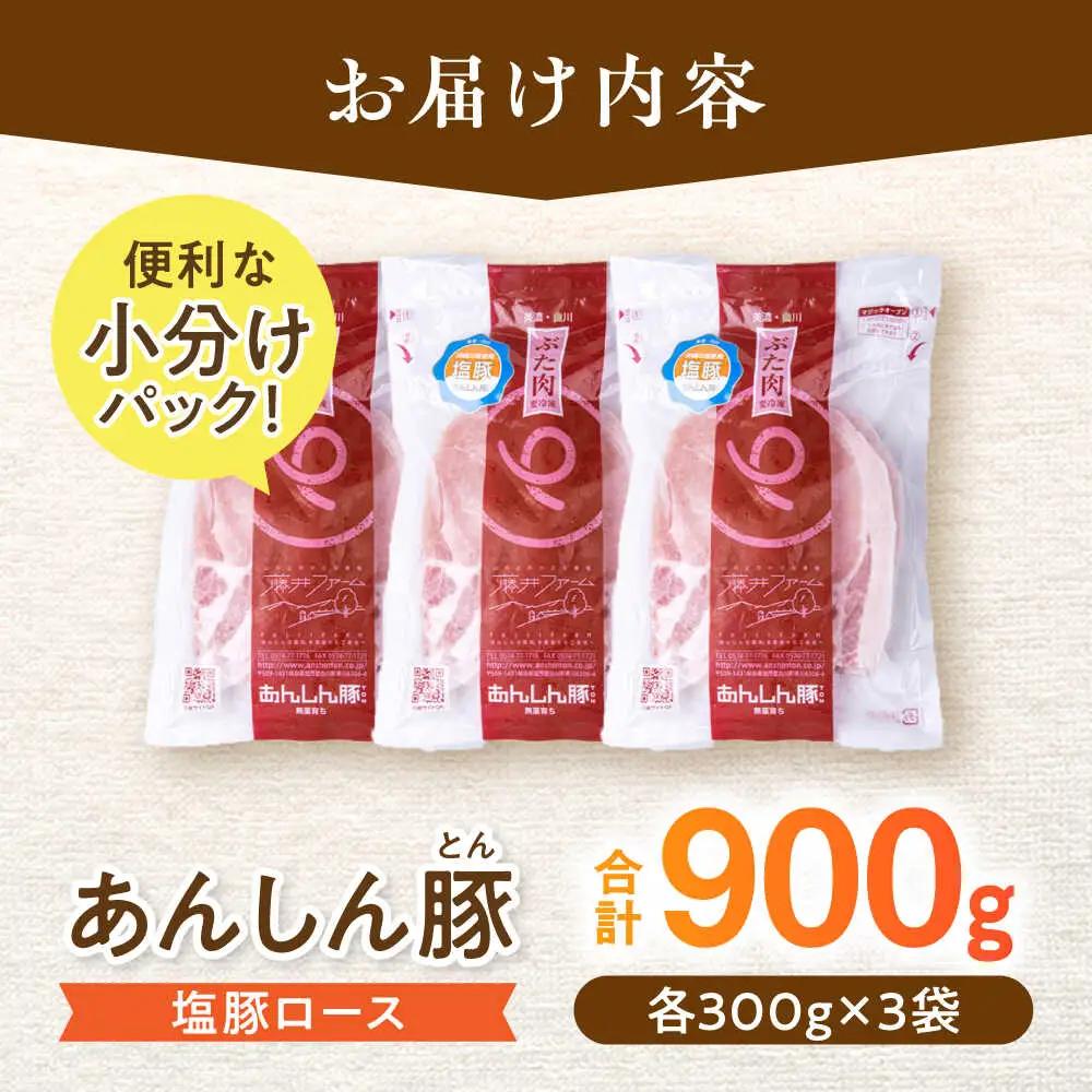 塩豚ロース 計900g  藤井ファーム[AWAF053]豚ロース