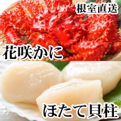 ふるさと納税 根室市 ＜12/21まで年内配送＞花咲かに300g前後〜450g前後×1尾、ほたて200g A-76037